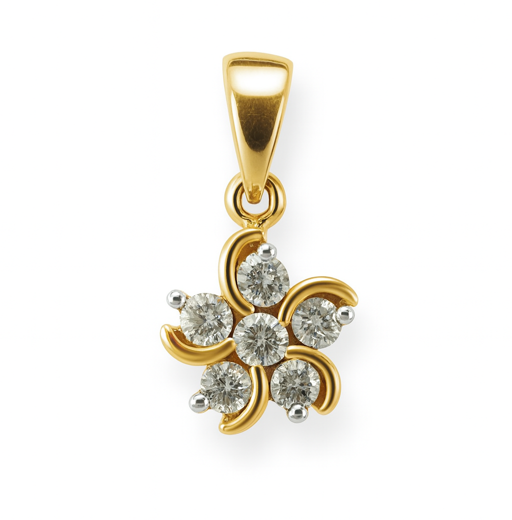 Beautiful 18 Kt Gold  Natural Diamond Pendant